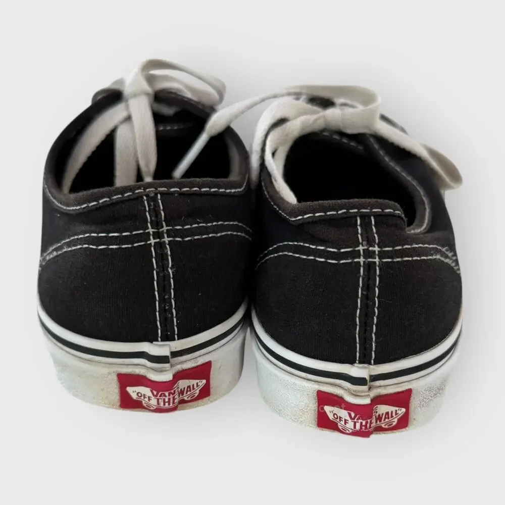 Vans Authentic Canvas Skate Shoes US 5 Black Low Top Lace Up Classic Sneakers